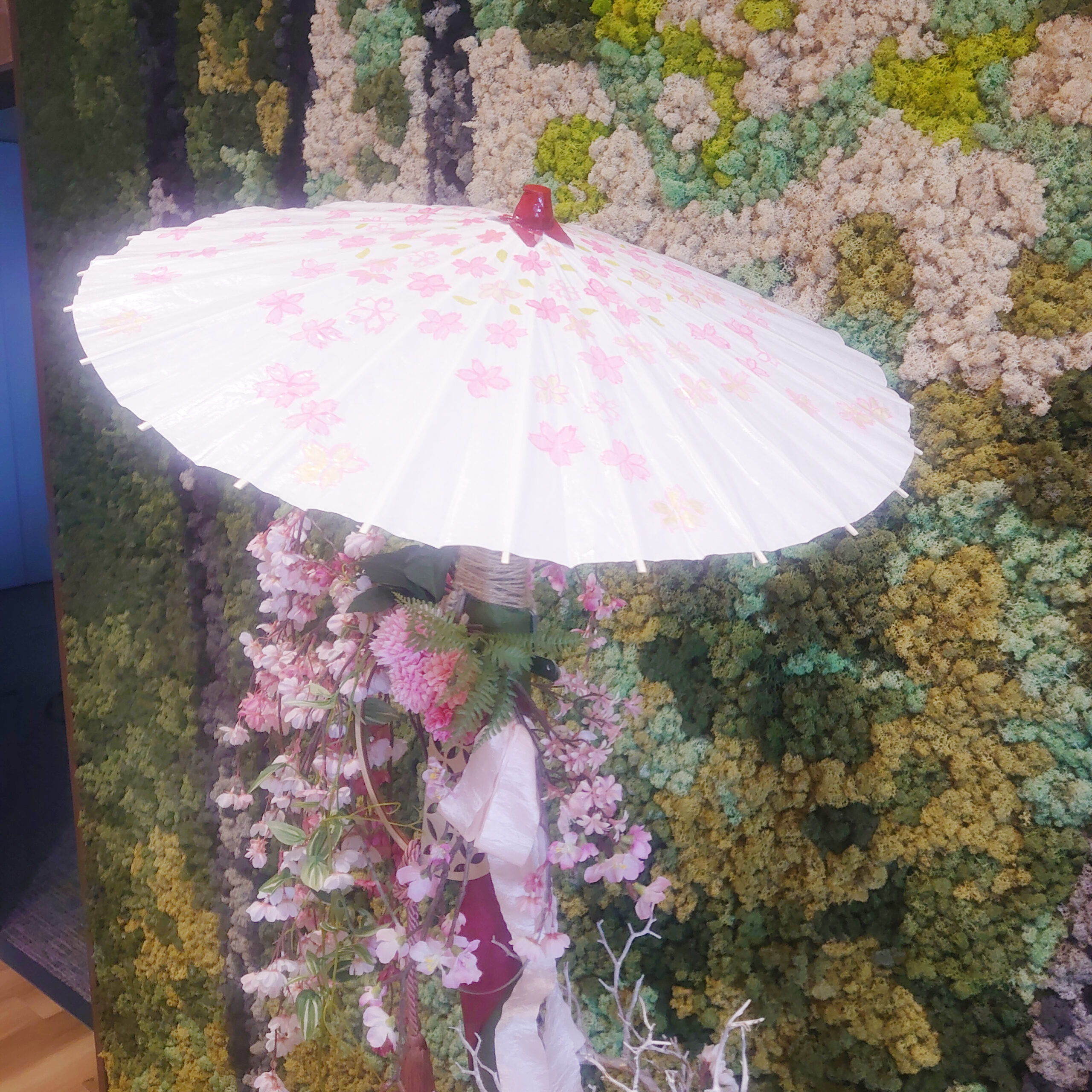 和傘と桜の装飾